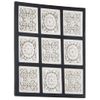 Panel De Pared Tallado A Mano Mdf Negro Y Blanco 60x60x1,5 Cm Vidaxl