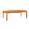 Mesa De Centro De Madera Maciza De Acacia 100x50x33 Cm Vidaxl