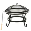 Brasero Y Barbacoa 2 En 1 Atizador Acero Inoxidable 56x56x49 Cm Vidaxl