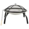 Brasero Y Barbacoa 2 En 1 Atizador Acero Inoxidable 56x56x49 Cm Vidaxl