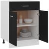 Armario Inferior Cajón Cocina Madera Ingeniería Negro 60x46x81,5cm Vidaxl