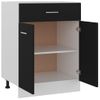 Armario Inferior Cajón Cocina Madera Ingeniería Negro 60x46x81,5cm Vidaxl