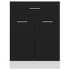 Armario Inferior Cajón Cocina Madera Ingeniería Negro 60x46x81,5cm Vidaxl