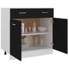 Rogal Armario Inferior Cajón Cocina Aglomerado Negro 80x46x81,5 Cm Rogal