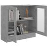 Vitrina De Madera Contrachapada Gris Hormigón 82,5x30,5x80 Cm Vidaxl