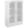 Vitrina De Madera Contrachapada Blanco Brillo 82,5x30,5x115 Cm Vidaxl