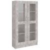 Vitrina De Madera Contrachapada Gris Hormigón 82,5x30,5x150cm Vidaxl