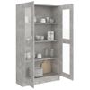 Vitrina De Madera Contrachapada Gris Hormigón 82,5x30,5x150cm Vidaxl