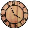 Reloj De Pared Mdf Y Hierro Marrón Y Negro 39 Cm Vidaxl