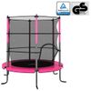 Rogal Cama Elástica Con Red De Seguridad Redonda Rosa 140x160 Cm Rogal