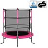 Rogal Cama Elástica Con Red De Seguridad Redonda Rosa 140x160 Cm Rogal