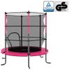 Rogal Cama Elástica Con Red De Seguridad Redonda Rosa 140x160 Cm Rogal