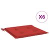 Cojines De Silla De Jardín 6 Uds Tela Oxford Rojo 40x40x3 Cm Vidaxl