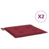 Cojines Silla De Jardín 2 Uds Tela Oxford Rojo Tinto 50x50x3 Cm Vidaxl