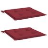 Cojines Silla De Jardín 2 Uds Tela Oxford Rojo Tinto 50x50x3 Cm Vidaxl