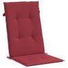 Cojín Silla De Jardín Respaldo Alto 4 Uds Tela Rojo 120x50x3 Cm Vidaxl