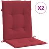 Cojín Silla Jardín Respaldo Bajo 2 Uds Tela Oxford Rojo Tinto Vidaxl