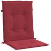 Cojín Silla Jardín Respaldo Bajo 2 Uds Tela Oxford Rojo Tinto Vidaxl