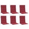 Cojín Silla Jardín Respaldo Bajo 6 Uds Tela Oxford Rojo Tinto Vidaxl