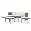 Set De Muebles De Jardín 6 Pzas Y Cojines Ratán Sintético Gris