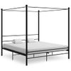 Estructura De Cama Con Dosel Metal Negro 200x200 Cm