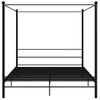 Estructura De Cama Con Dosel Metal Negro 200x200 Cm