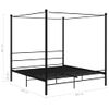 Estructura De Cama Con Dosel Metal Negro 200x200 Cm