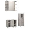 Conjunto De Muebles De Baño 3 Piezas Aglomerado Gris Hormigón Vidaxl