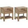 Mesitas De Noche Con Cajones Madera Acacia Maciza 40x30x48 Cm Vidaxl