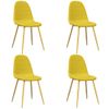 Sillas De Comedor 4 Uds Terciopelo Amarillo Mostaza Vidaxl