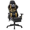 Rogal Silla De Gaming Con Reposapiés Cuero Sintético Negro Y Dorado Rogal