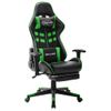 Rogal Silla De Gaming Con Reposapiés Cuero Sintético Negro Y Verde Rogal