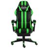 Rogal Silla Gaming Con Reposapiés Cuero Sintético Negro Y Verde Rogal