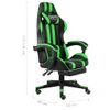 Rogal Silla Gaming Con Reposapiés Cuero Sintético Negro Y Verde Rogal