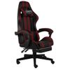 Rogal Silla Gaming Con Reposapiés Cuero Sintético Negro Y Rojo Tinto Rogal