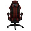 Rogal Silla Gaming Con Reposapiés Cuero Sintético Negro Y Rojo Tinto Rogal