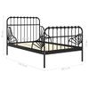 Estructura De Cama Extensible Metal Negra 80x130/200 Cm Vidaxl