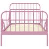 Estructura De Cama Extensible Metal Rosa 80x130/200 Cm Vidaxl