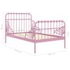 Estructura De Cama Extensible Metal Rosa 80x130/200 Cm Vidaxl