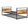 Estructura De Cama Extraíble Metal Negro 90x200 Cm Vidaxl