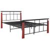 Estructura De Cama Metal Y Madera Maciza De Roble 130x200 Cm Vidaxl