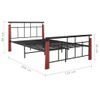 Estructura De Cama Metal Y Madera Maciza De Roble 130x200 Cm Vidaxl