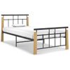 Estructura De Cama Metal Y Madera Maciza De Roble 90x200 Cm Vidaxl