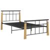 Estructura De Cama Metal Y Madera Maciza De Roble 90x200 Cm Vidaxl