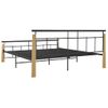 Estructura De Cama Metal Y Madera Maciza De Roble 180x200 Cm Vidaxl