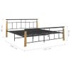 Estructura De Cama Metal Y Madera Maciza De Roble 180x200 Cm Vidaxl