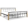 Estructura De Cama Metal Y Madera Maciza De Roble 200x200 Cm Vidaxl