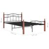 Estructura De Cama Metal Y Madera Maciza De Roble 120x200 Cm Vidaxl