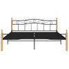 Estructura De Cama Metal Y Madera Maciza De Roble 200x200 Cm Vidaxl