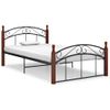 Estructura De Cama Metal Y Madera Maciza De Roble 120x200 Cm Vidaxl